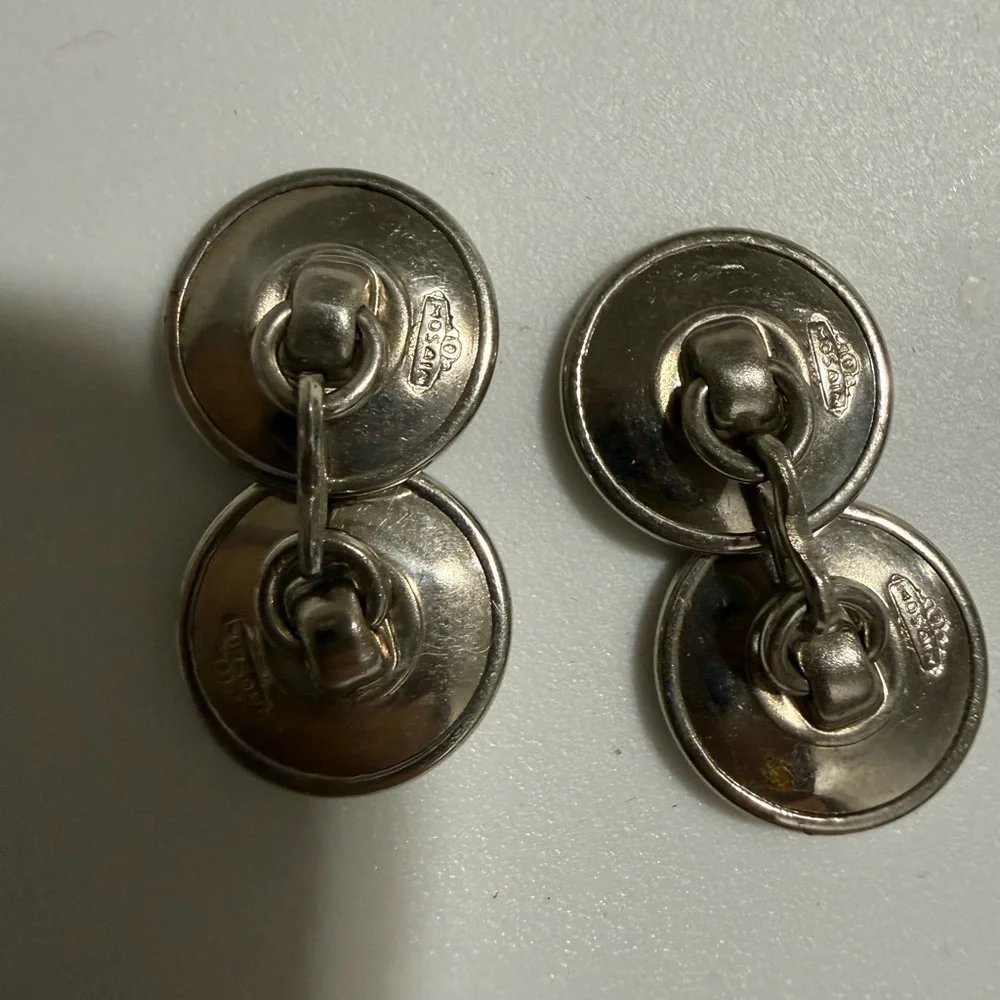 Vintage Italian Mosaic Cufflinks Silver Tone Mid Century
